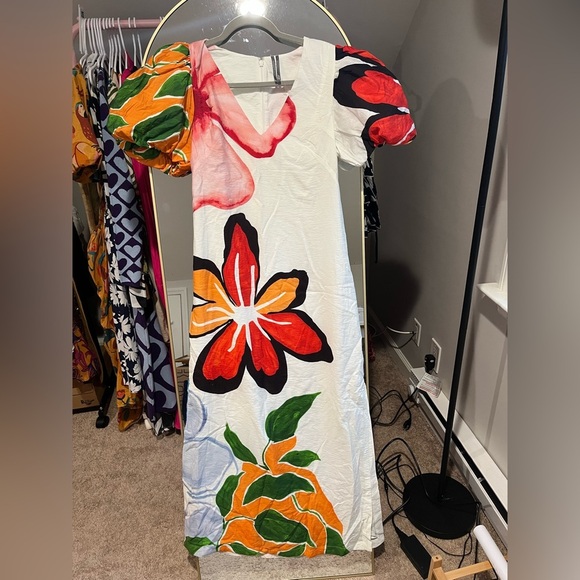 By Anthropologie Puff-Sleeve A-Line Maxi Dress - Picture 4 of 6